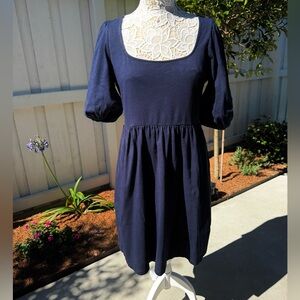 Boden Cotton Navy Dress 8